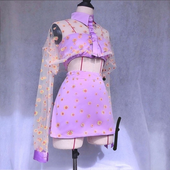 House of Aris Skirts House Of Aris Holy Daisies 3 Piece Skirt Top